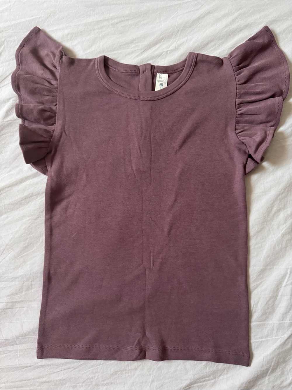 KQ Girls' Ruffle Sleeve Top cotton